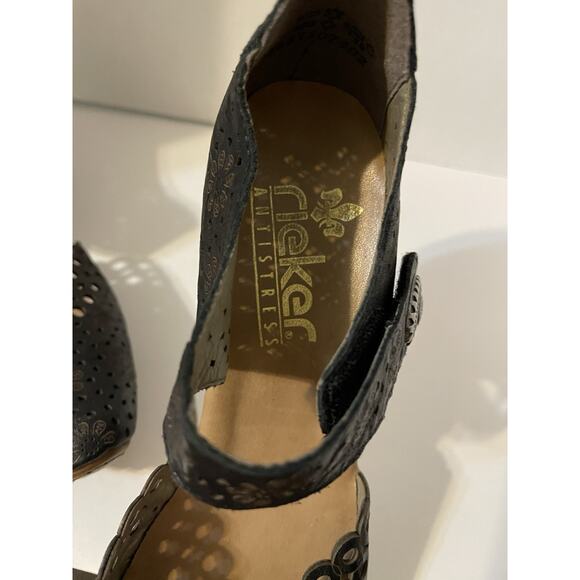 Rieker antistress women's shoes Mary Jane Black leather upper size EU 40/ US 9.5 - Picture 12 of 16